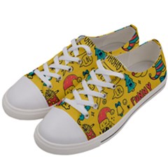 Colorful Funny Christmas Pattern Cool Ho Ho Ho Lol Women s Low Top Canvas Sneakers by Vaneshart