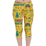 Colorful Funny Christmas Pattern Cool Ho Ho Ho Lol Velvet Capri Leggings 