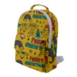 Colorful Funny Christmas Pattern Cool Ho Ho Ho Lol Flap Pocket Backpack (Large)