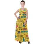 Colorful Funny Christmas Pattern Cool Ho Ho Ho Lol Empire Waist Velour Maxi Dress