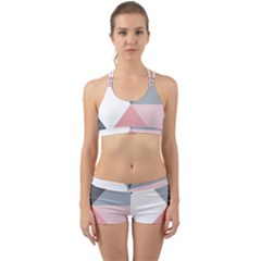 Pink, Gray, And White Geometric Back Web Gym Set by mccallacoulture