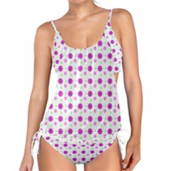 Background Flowers Multicolor Purple Tankini Set by HermanTelo