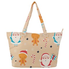 Funny Christmas Pattern Background Full Print Shoulder Bag by Vaneshart