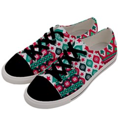 Flat Design Christmas Pattern Collection Men s Low Top Canvas Sneakers by Vaneshart