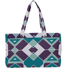 Teal And Plum Geometric Pattern Canvas Work Bag by mccallacoulture