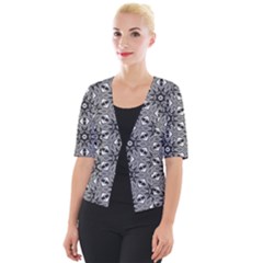 Black And White Pattern Cropped Button Cardigan by HermanTelo