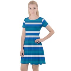 Stripey 3 Cap Sleeve Velour Dress  by anthromahe