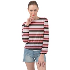 Stripey 5 Banded Bottom Chiffon Top by anthromahe