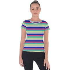 Stripey 6 Short Sleeve Sports Top  by anthromahe