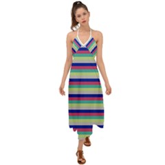 Stripey 6 Halter Tie Back Dress  by anthromahe