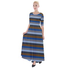 Stripey 7 Half Sleeves Maxi Dress by anthromahe