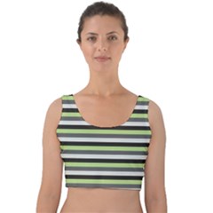 Stripey 8 Velvet Crop Top by anthromahe