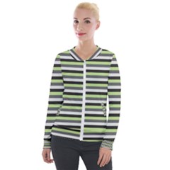 Stripey 8 Velour Zip Up Jacket by anthromahe