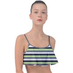 Stripey 8 Frill Bikini Top