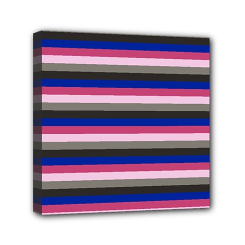 Stripey 9 Mini Canvas 6  X 6  (stretched) by anthromahe