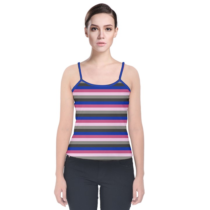 Stripey 9 Velvet Spaghetti Strap Top