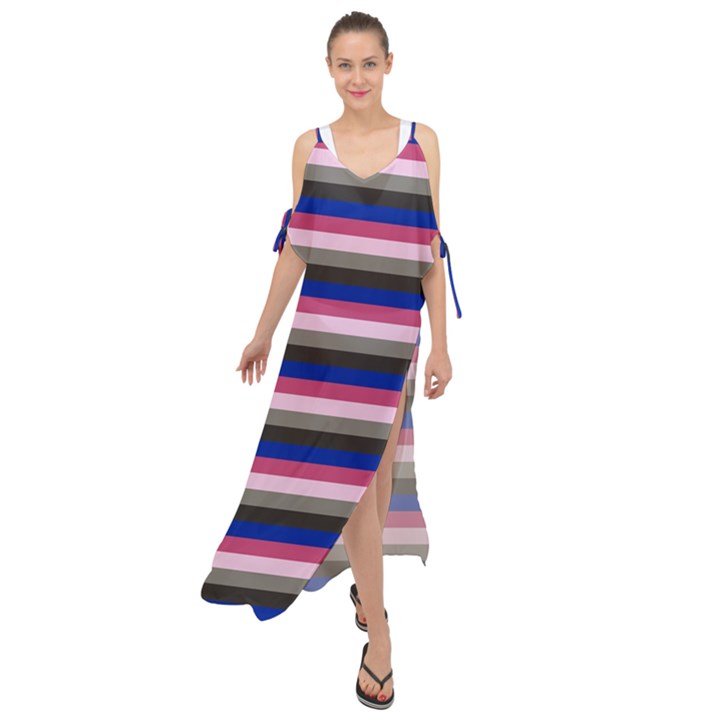 Stripey 9 Maxi Chiffon Cover Up Dress