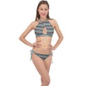 Stripey 10 Cross Front Halter Bikini Set View1