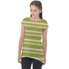 Stripey 11 Cap Sleeve High Low Top by anthromahe