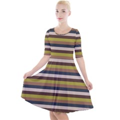 Stripey 12 Quarter Sleeve A-line Dress by anthromahe