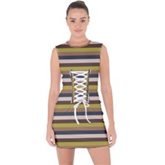 Stripey 12 Lace Up Front Bodycon Dress by anthromahe