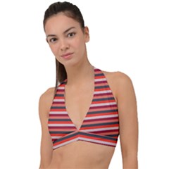 Stripey 13 Halter Plunge Bikini Top by anthromahe