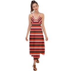 Stripey 13 Halter Tie Back Dress  by anthromahe