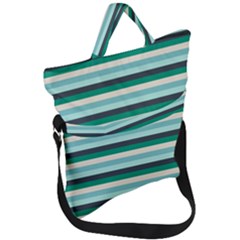 Stripey 14 Fold Over Handle Tote Bag