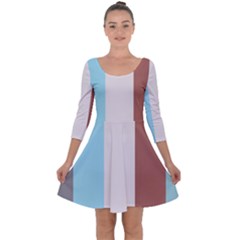 Stripey 17 Quarter Sleeve Skater Dress by anthromahe