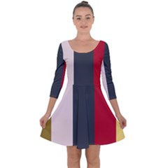 Stripey 18 Quarter Sleeve Skater Dress by anthromahe