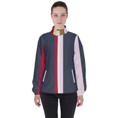 Stripey 18 Women s High Neck Windbreaker by anthromahe