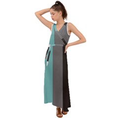 Stripey 20 V-neck Chiffon Maxi Dress by anthromahe