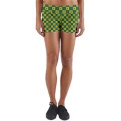 Df Green Domino Yoga Shorts by deformigo