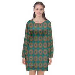 Df Alexis Finley Long Sleeve Chiffon Shift Dress  by deformigo