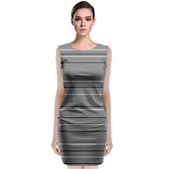 Black Grey White Stripes Classic Sleeveless Midi Dress by anthromahe