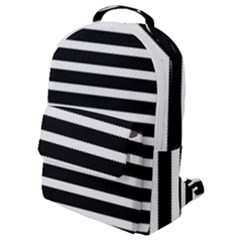 Black & White Stripes Flap Pocket Backpack (small) by anthromahe