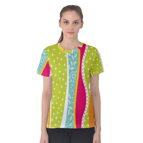 Abstract Lines Women s Cotton Tee by designsbymallika