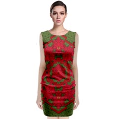 Bloom In Yule  Mandala Season Colors Sleeveless Velvet Midi Dress by pepitasart