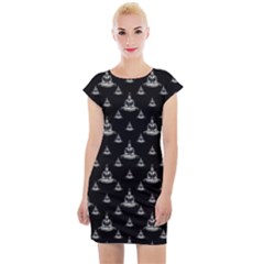 Buddhism Motif Print Pattern Design Cap Sleeve Bodycon Dress by dflcprintsclothing