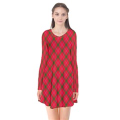 Holiday Long Sleeve V-neck Flare Dress by dressshop