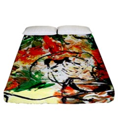 Lilies In A Vase 1 4 Fitted Sheet (california King Size) by bestdesignintheworld