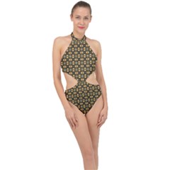 Df Delizia Halter Side Cut Swimsuit by deformigo