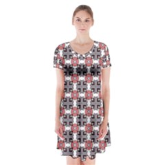 Df James Arguster Short Sleeve V-neck Flare Dress by deformigo