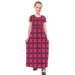 Df Clematis Kids  Short Sleeve Maxi Dress by deformigo