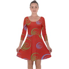 Rounder X Quarter Sleeve Skater Dress by anthromahe