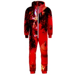 Christmas Tree  1 4 Hooded Jumpsuit (men)  by bestdesignintheworld