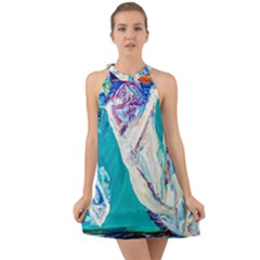 Marine On Balboa Island Halter Tie Back Chiffon Dress by bestdesignintheworld