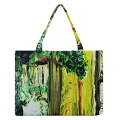 Old Tree And House With An Arch 8 Zipper Medium Tote Bag by bestdesignintheworld