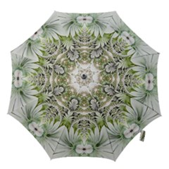 Fractal Delicate White Background Hook Handle Umbrellas (large) by HermanTelo