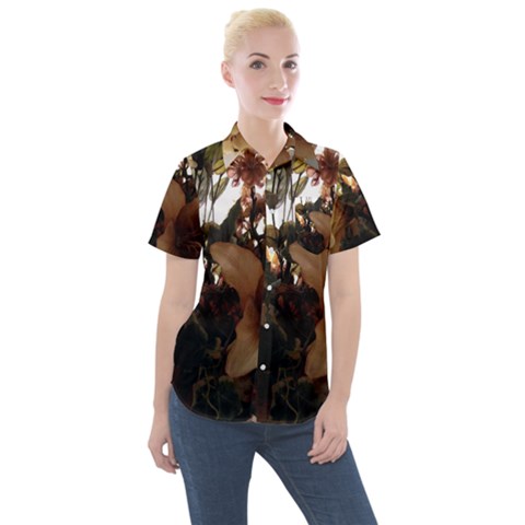 Lilies 1 1 Women s Short Sleeve Pocket Shirt by bestdesignintheworld